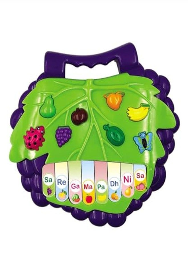 MAPA PLAY Baby Musical Grape Piano Keyboard Learning Toys with 8 Keys & Animals Sounds Multi-Function Portable Electronic Piano Musical Toys for Babies Child - Image 2